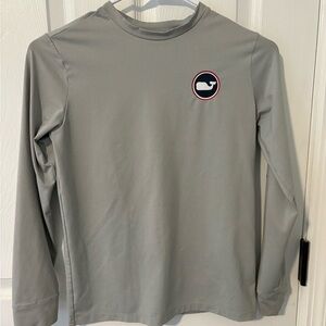 Vineyard Vines Gray Long Sleeve Performance Tee
